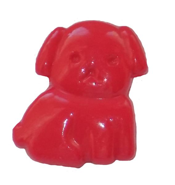 Kinderknopf als Hund in rot 20 mm